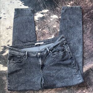 Levi’s  711 Skinny Grey Acid Wash Straight Leg Stretch Jeans Plus Size 16W EUC